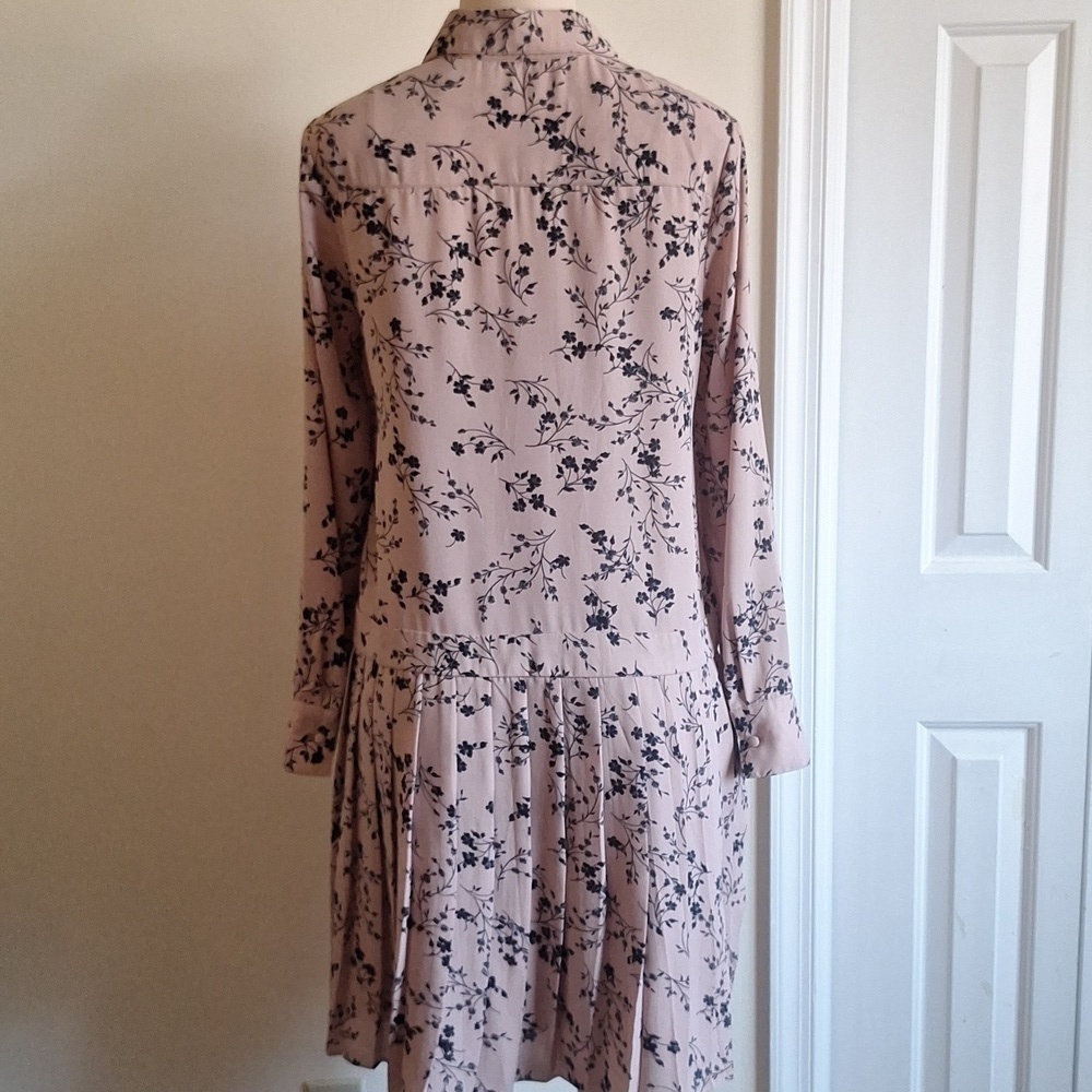 Nanette Lepore Blush Pink Floral Long Sleeve Dress – Size 8 - Picture 12 of 14